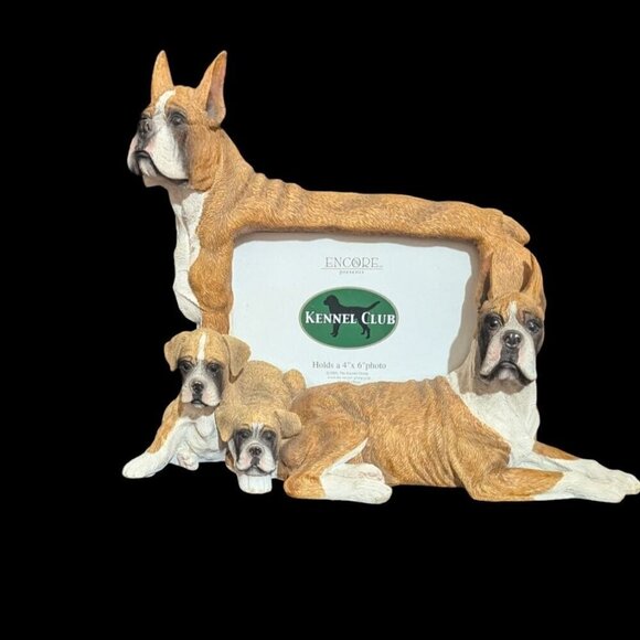 Boxer Dog Family Picture Frame By Encore For 4"x6" Photos - Picture 1 of 5